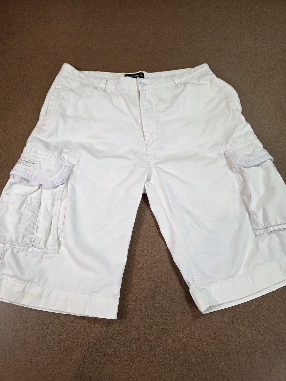 Nautica Cotton White Men's Cargo Shorts with Multiple Pockets 34